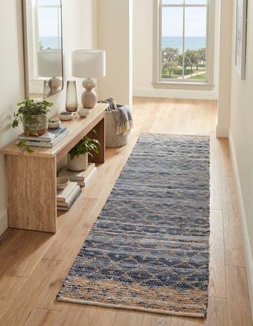 2' 2 x 8' Hand Woven Chindi Trellis Runner Rug