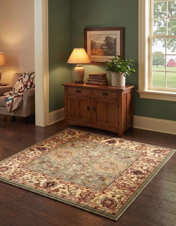 Light Green Aditi Square Rug