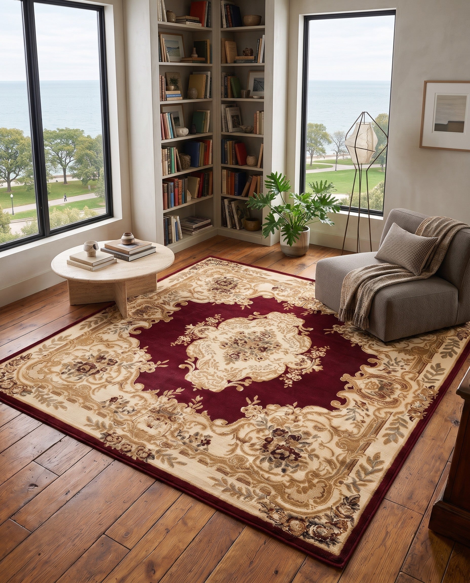 Red Chateau Square Rug