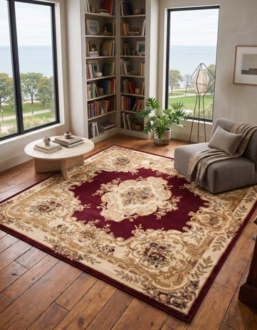 Red Chateau Square Rug