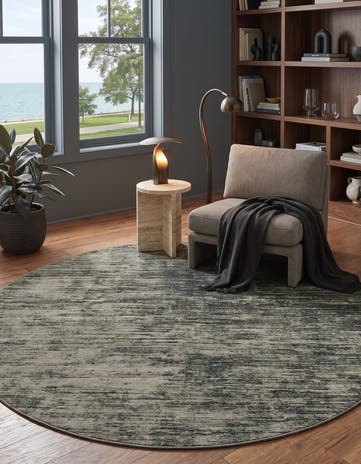 Green Asha Round Rug