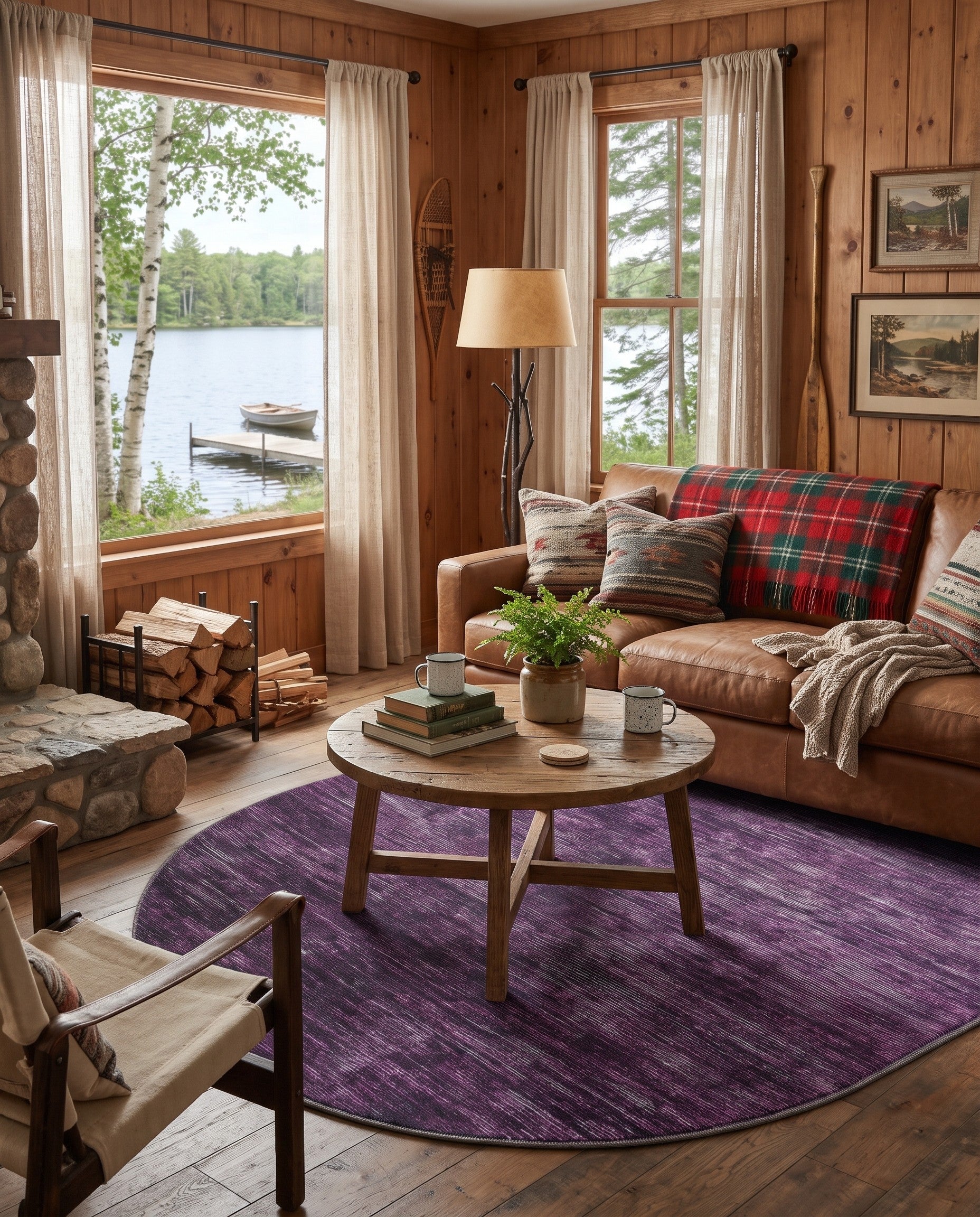 Purple Asha Oval Rug