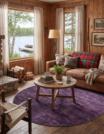 Purple Asha Oval Rug