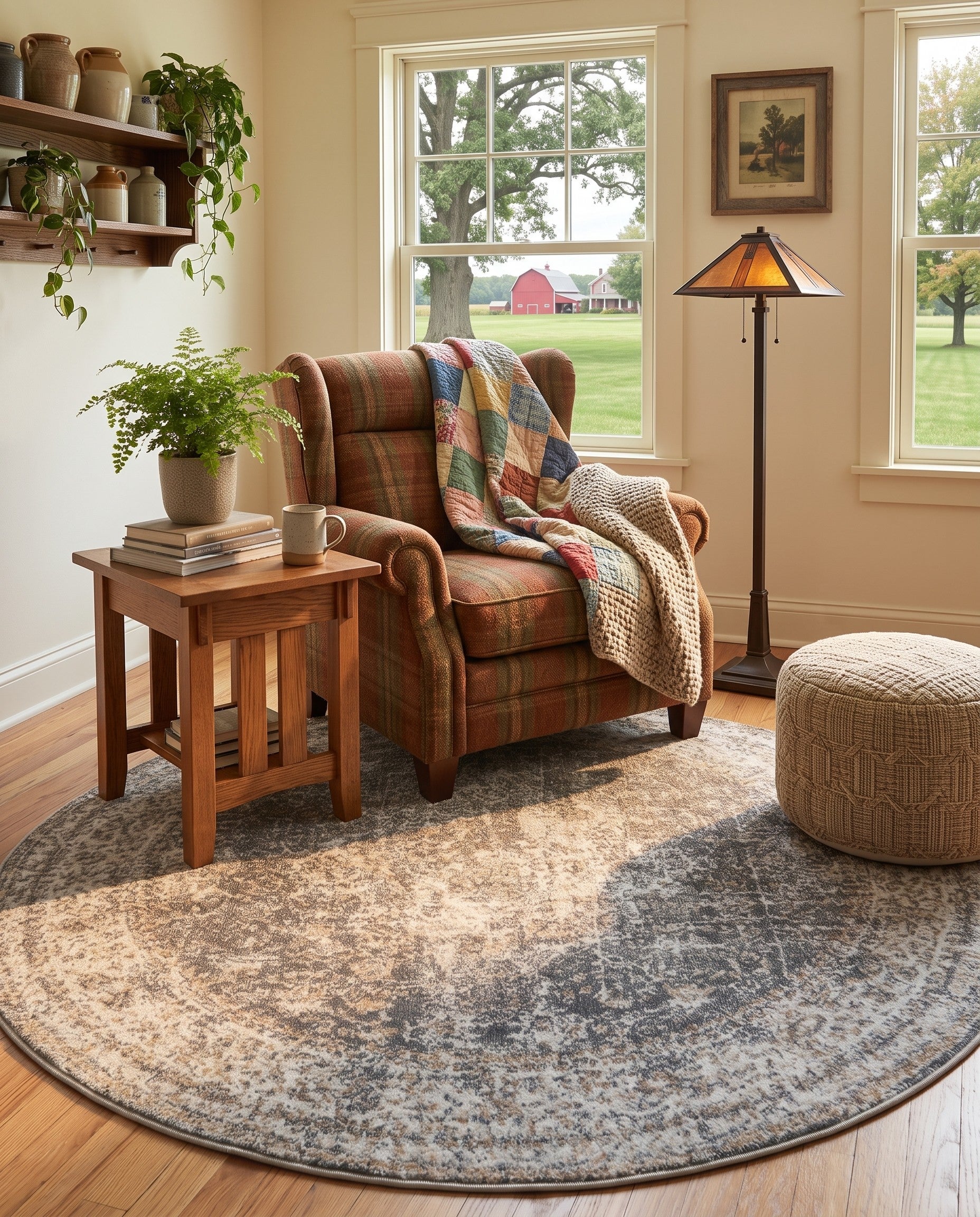 Fume Gray Santiago Round Rug
