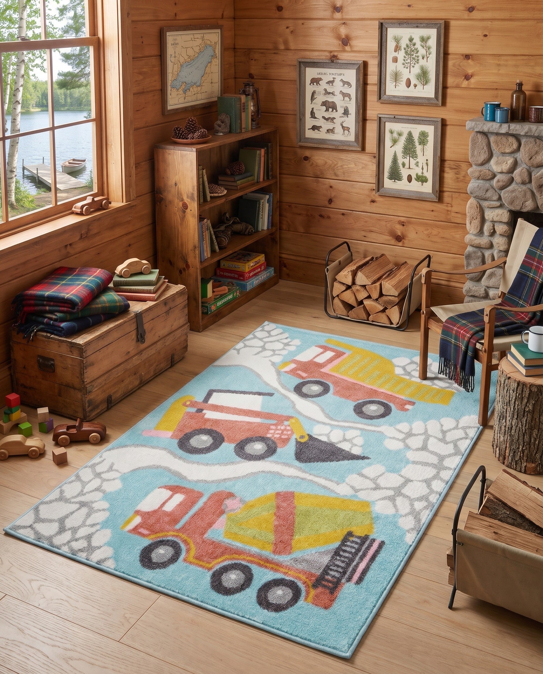 4' x 6' Construction Whimsy Kids Rug
