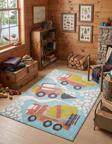 4' x 6' Construction Whimsy Kids Rug
