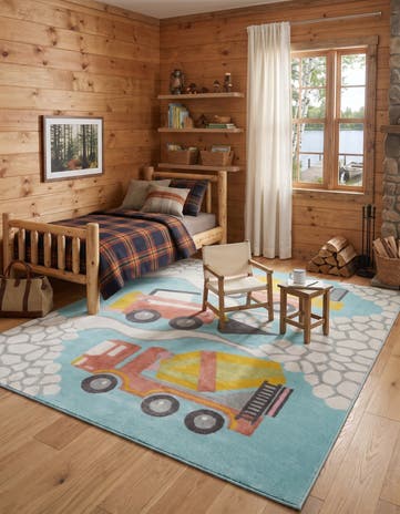 7' 10 x 10' Construction Whimsy Kids Rug