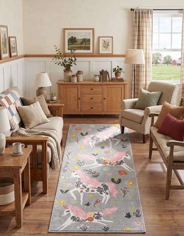 2' 2 x 6' Unicorns Whimsy Kids Runner Rug
