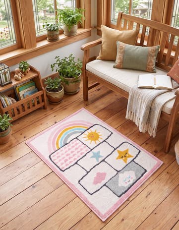 Ivory Hopscotch Whimsy Kids Rug