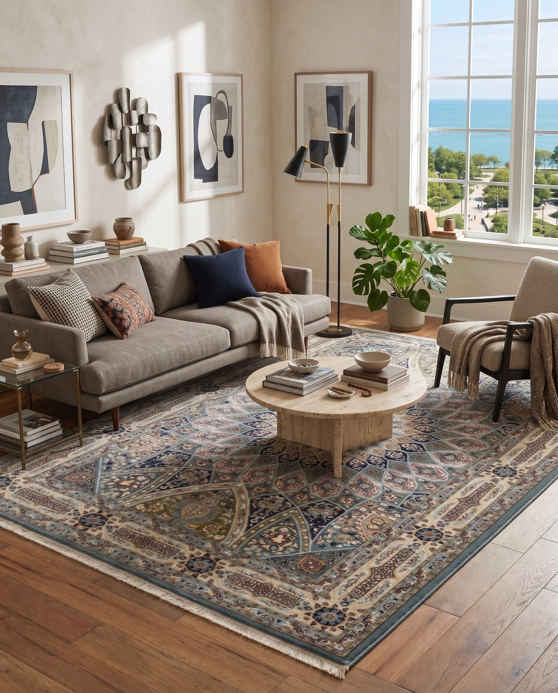Blue Nain Design Rug