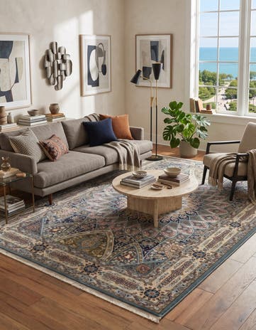 Blue Nain Design Rug