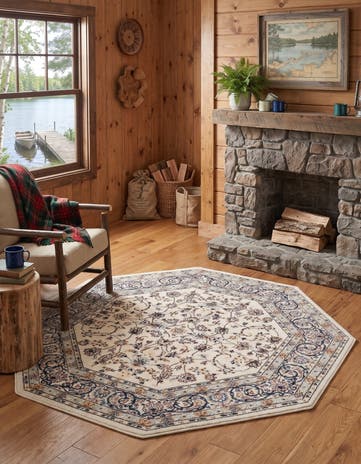 4' x 4' Nain Design Octagon Rug
