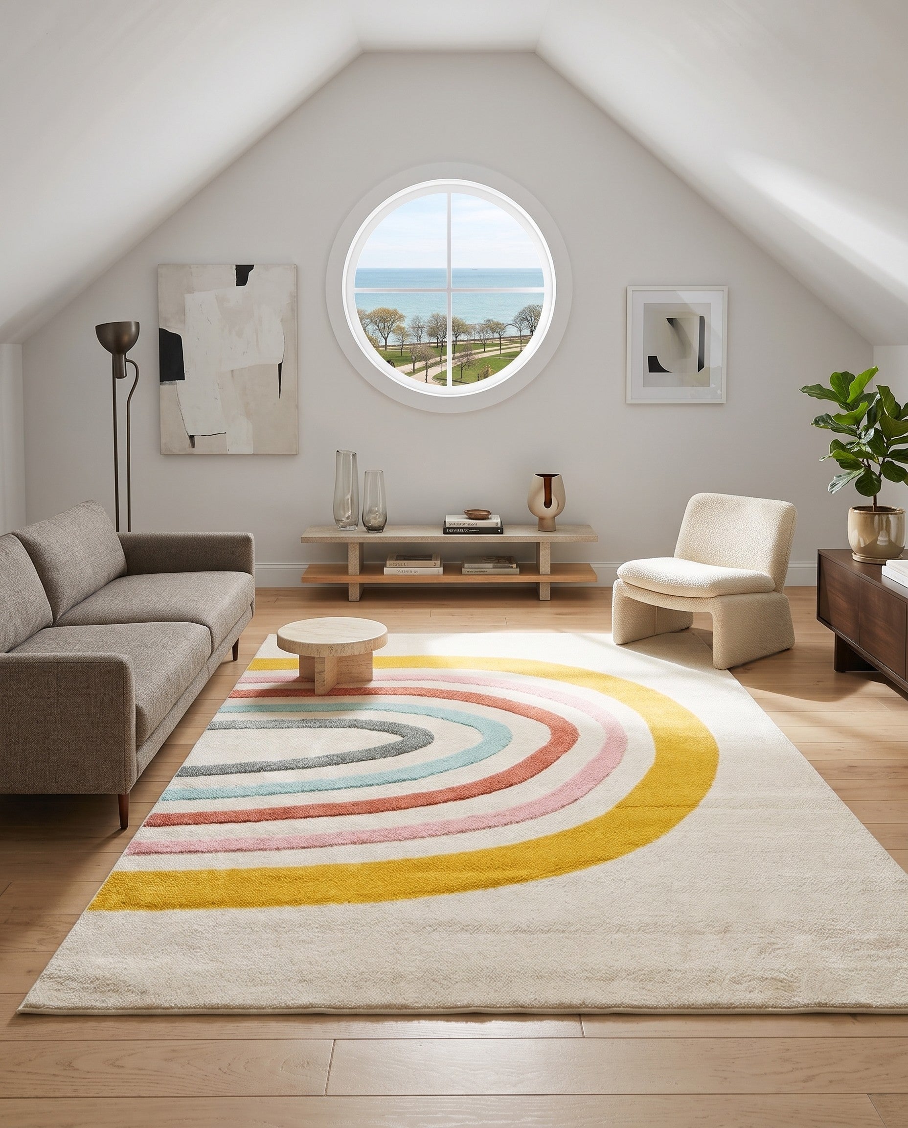 7' 10 x 10' Rainbow Whimsy Kids Hedgerow Rug