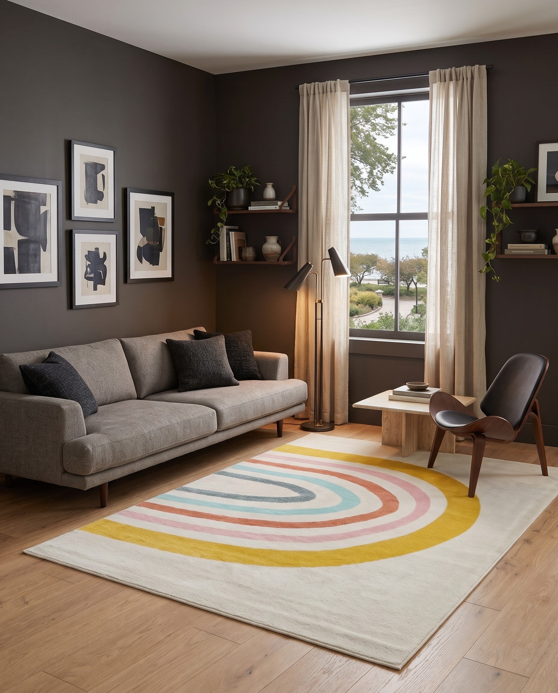 Ivory Rainbow Whimsy Kids Rug