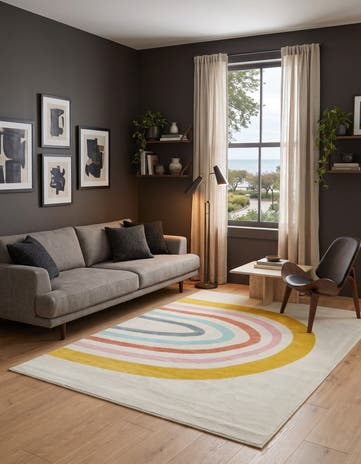 7' 10 x 10' Rainbow Whimsy Kids Rug