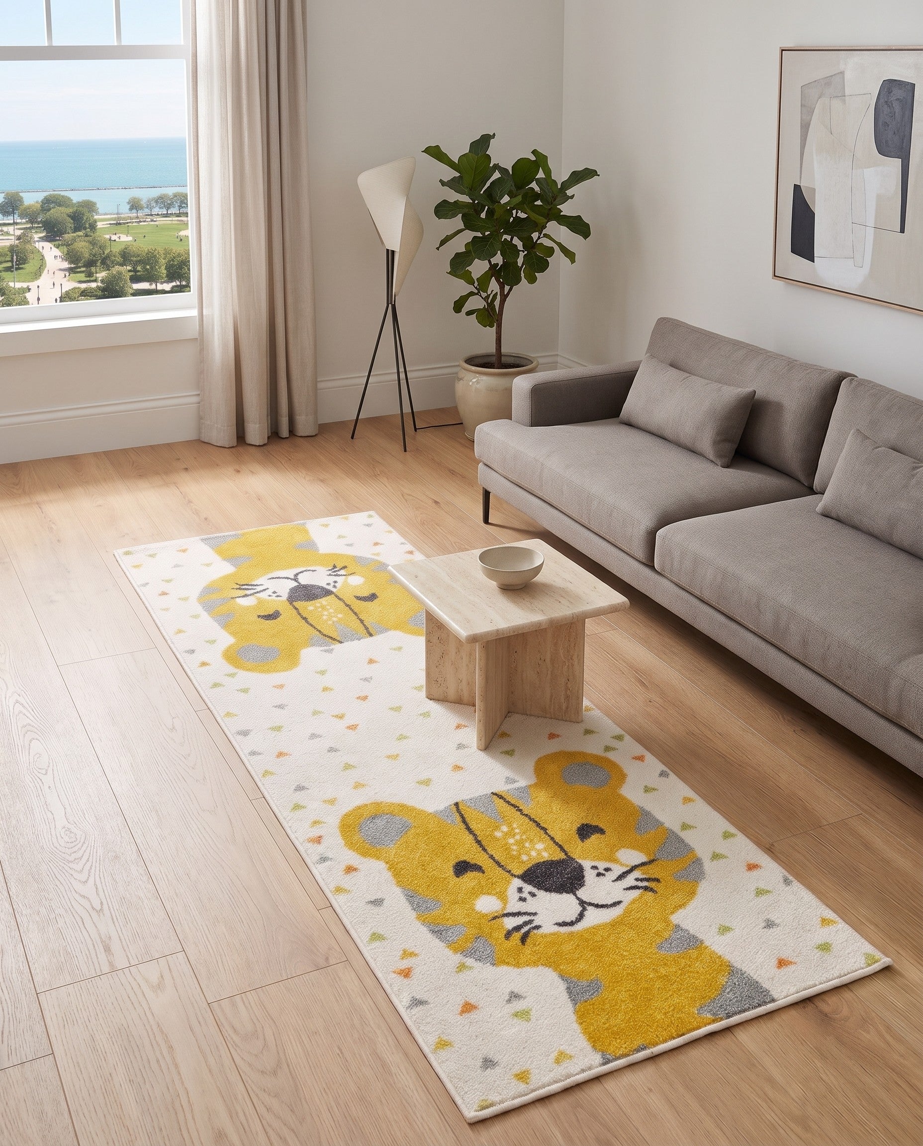 2' 2 x 6' Tiger Whimsy Kids Runner Rug