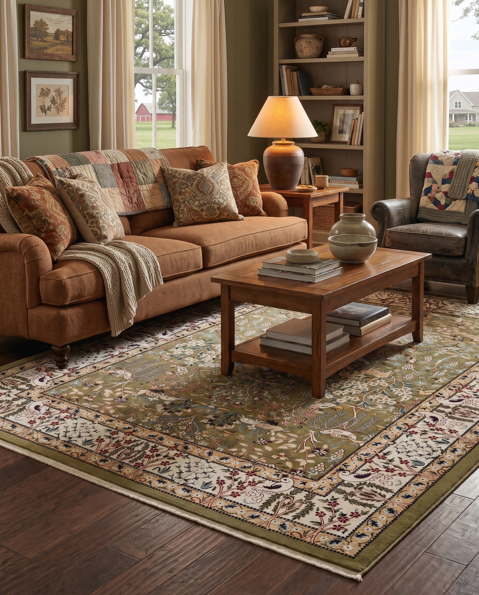Green Nain Design Rug