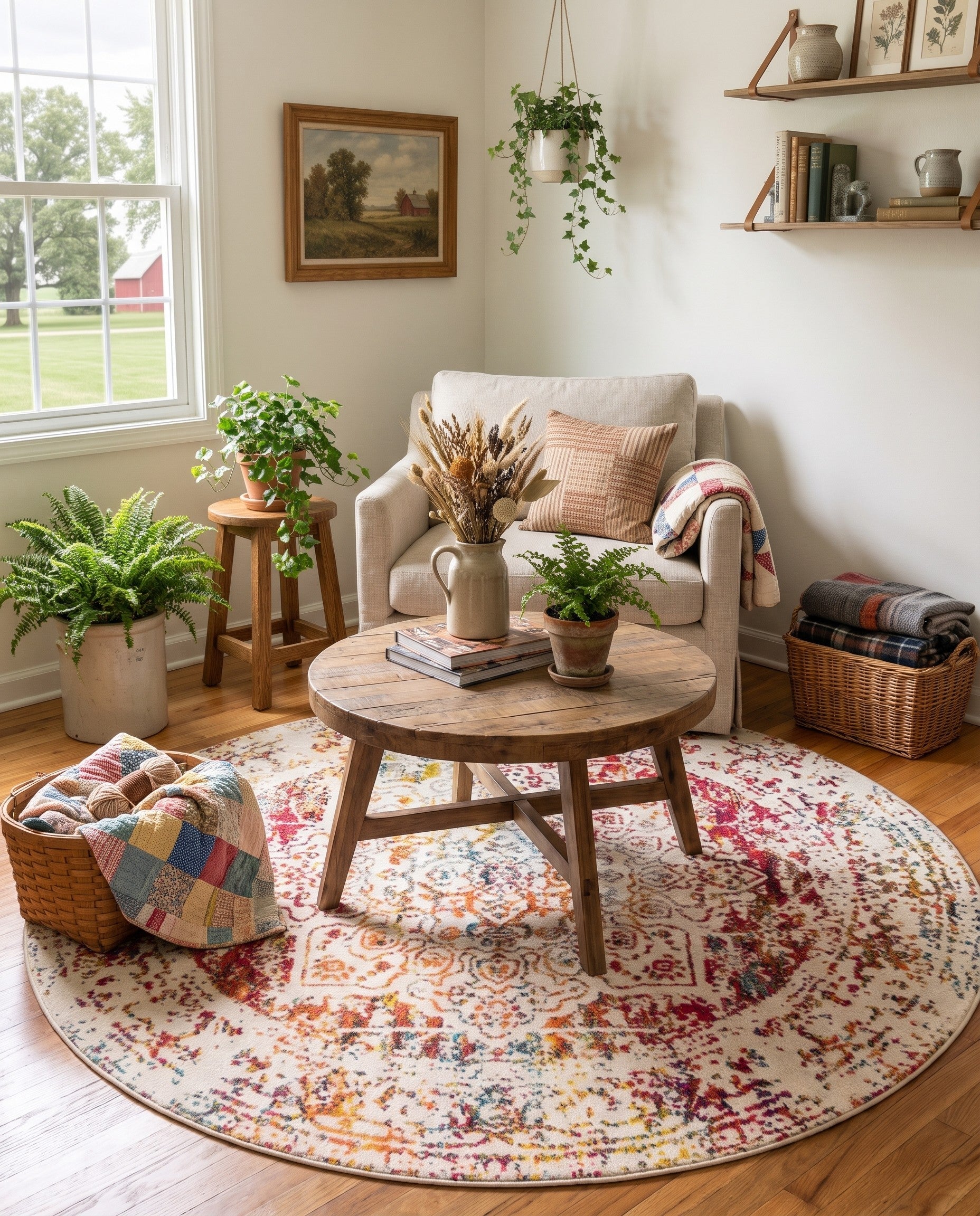 Light Multi Arlington Round Rug