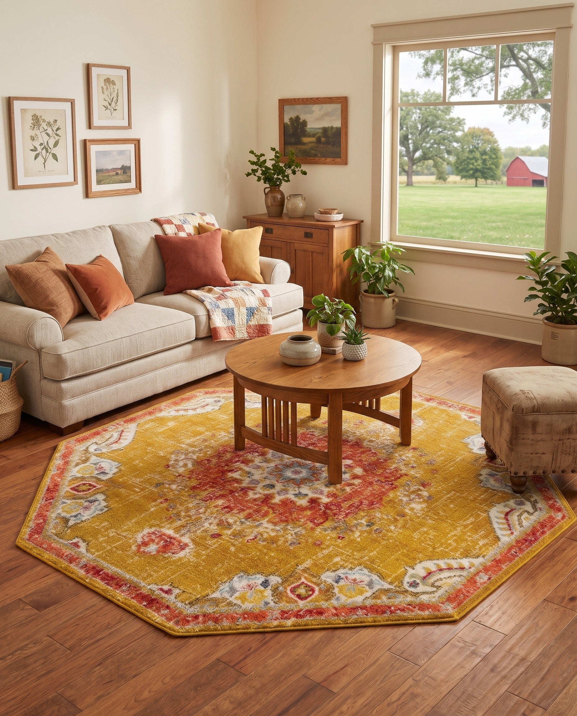 Gold Madeline Octagon Rug