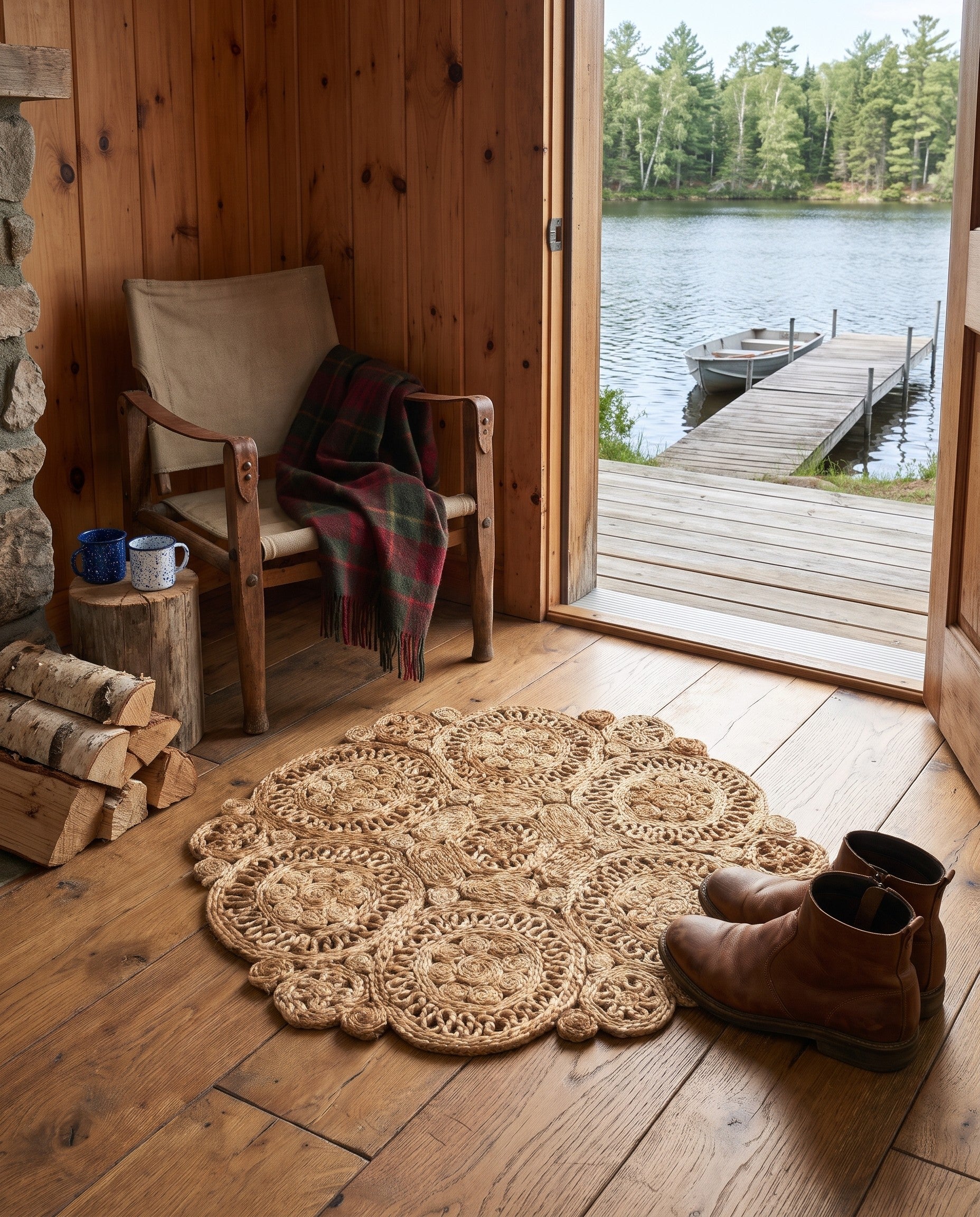 2' x 2' Handmade Braided Jute Westcott Round Rug