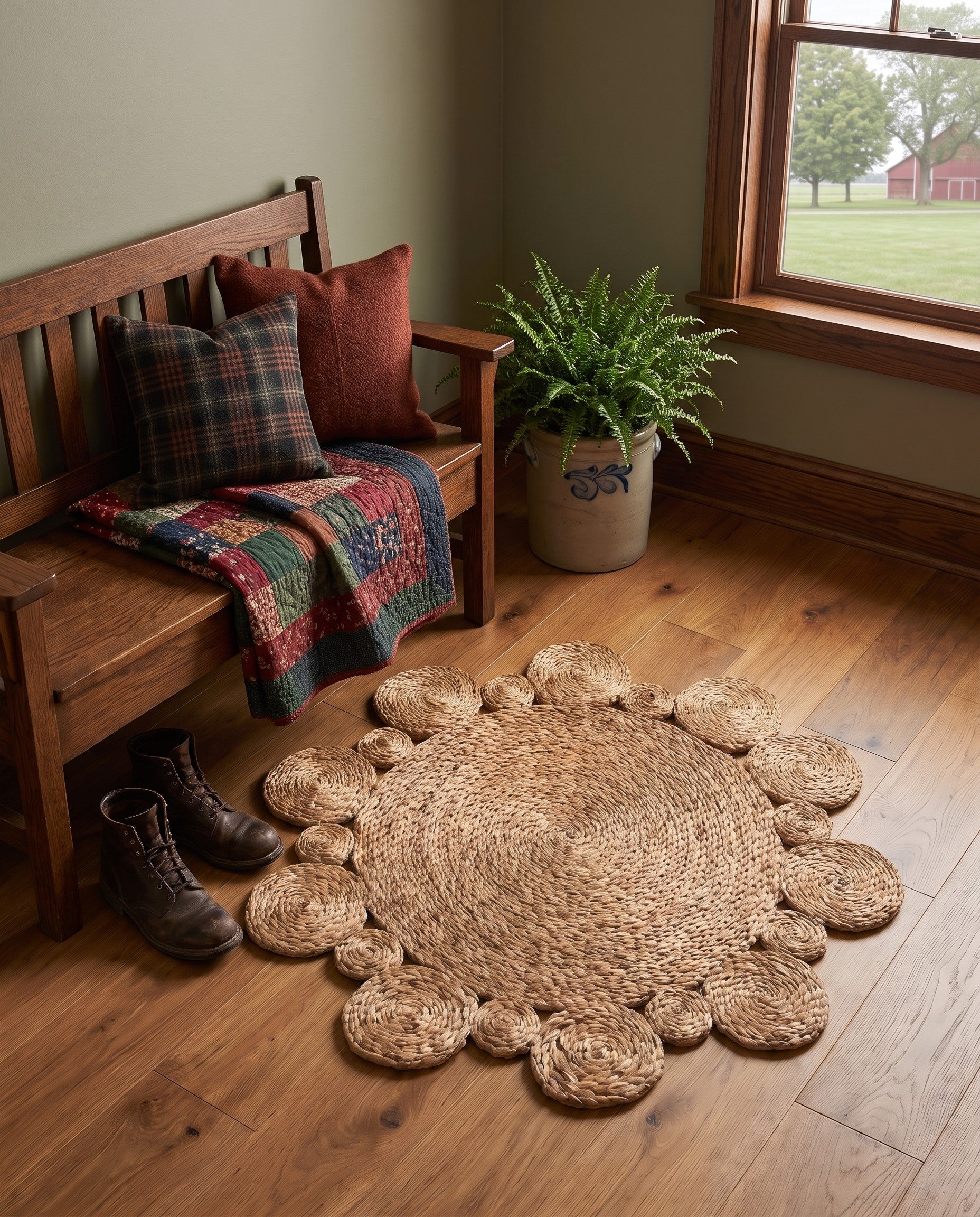 2' x 2' Handmade Braided Jute Solstice Round Rug