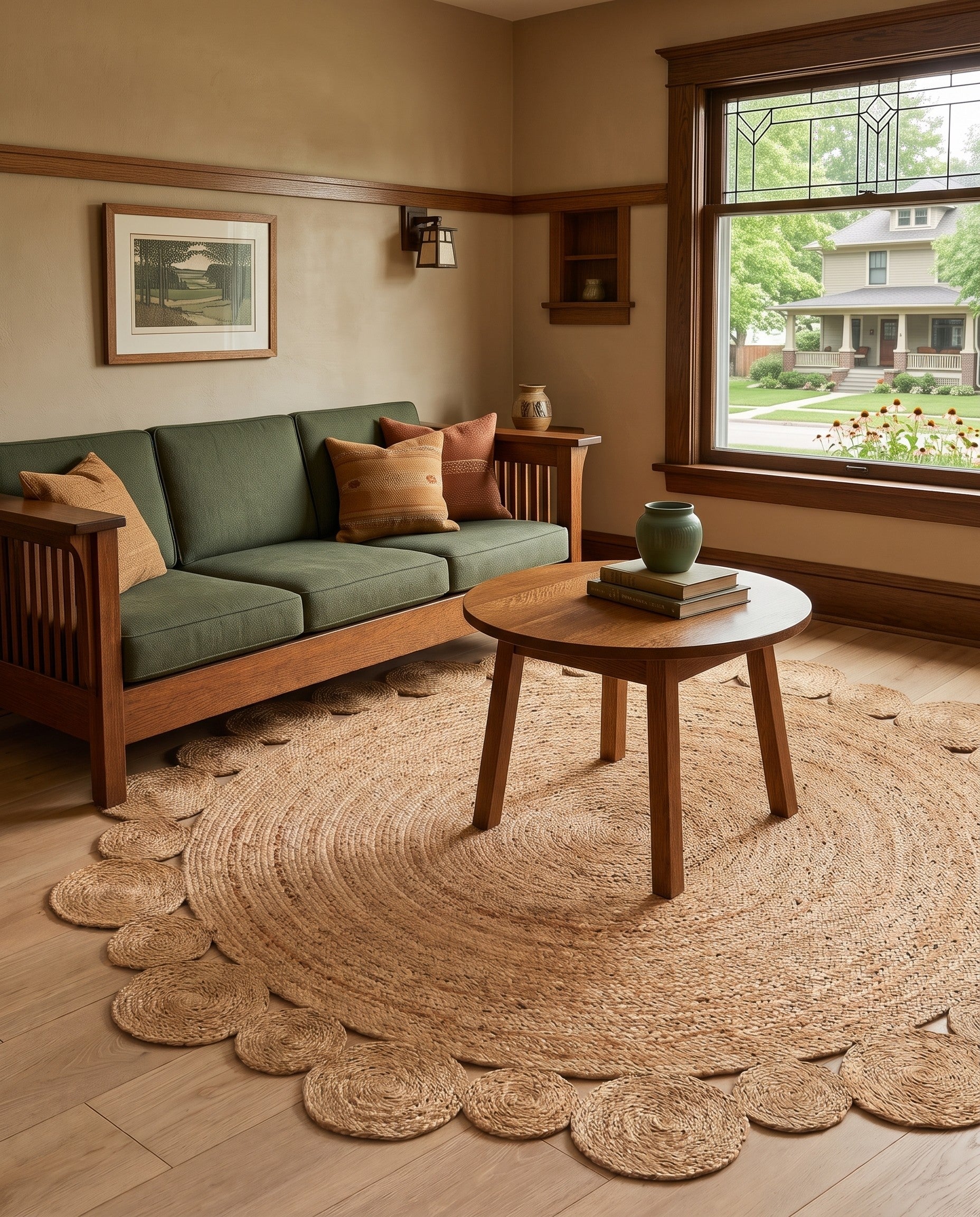 Natural Handmade Braided Jute Round Rug