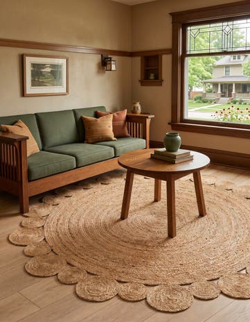 Natural Handmade Braided Jute Round Rug