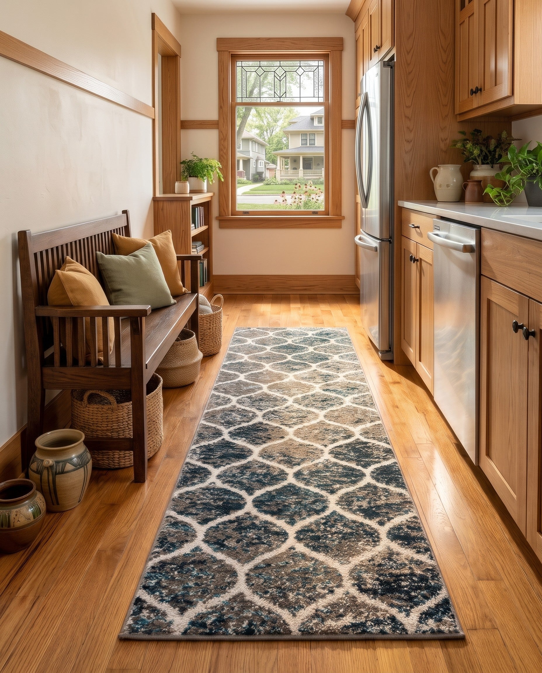 2' x 7' Lattice Frieze Runner Rug