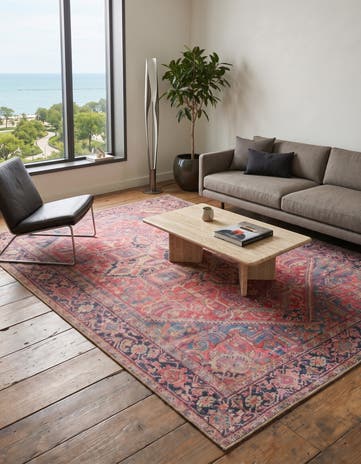 Red Washable Timeless Rug