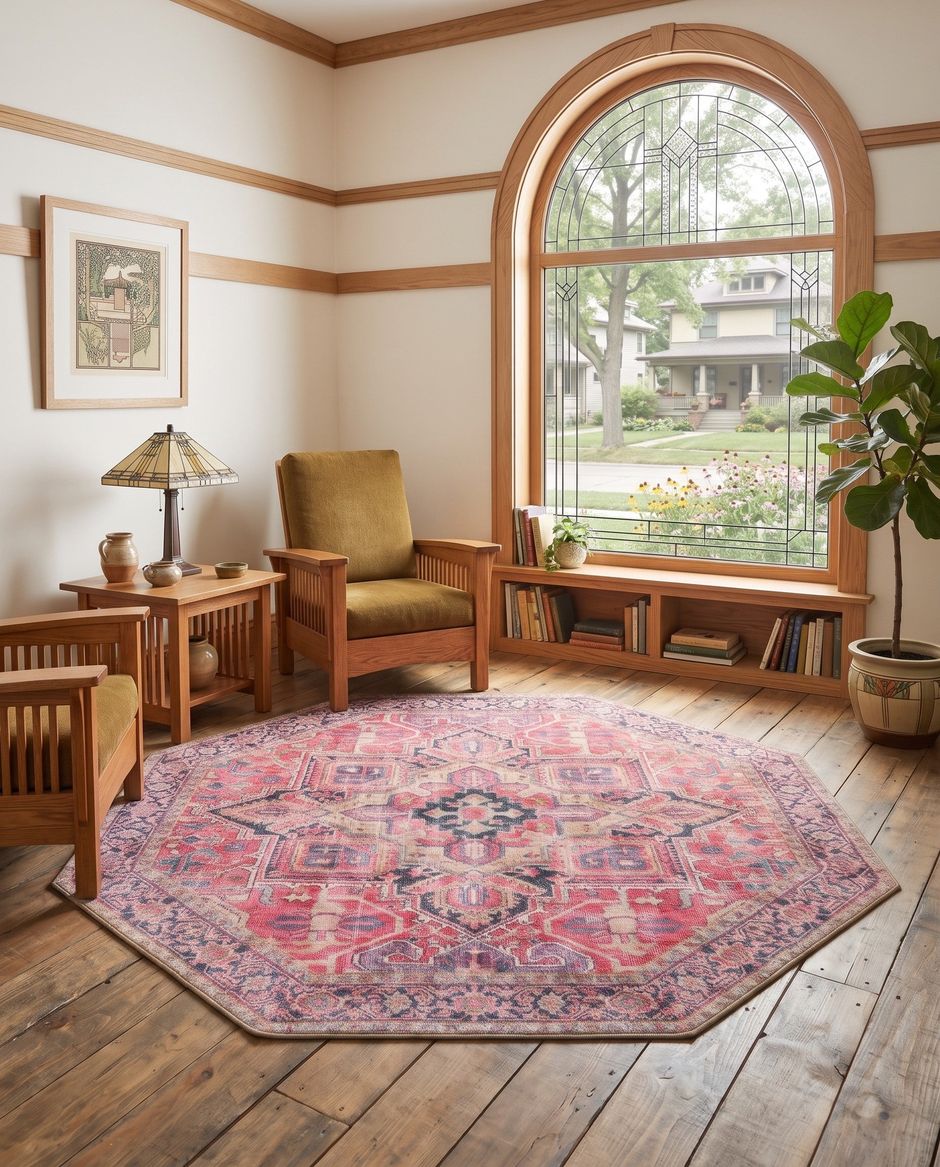 5' x 5' Washable Timeless Octagon Rug