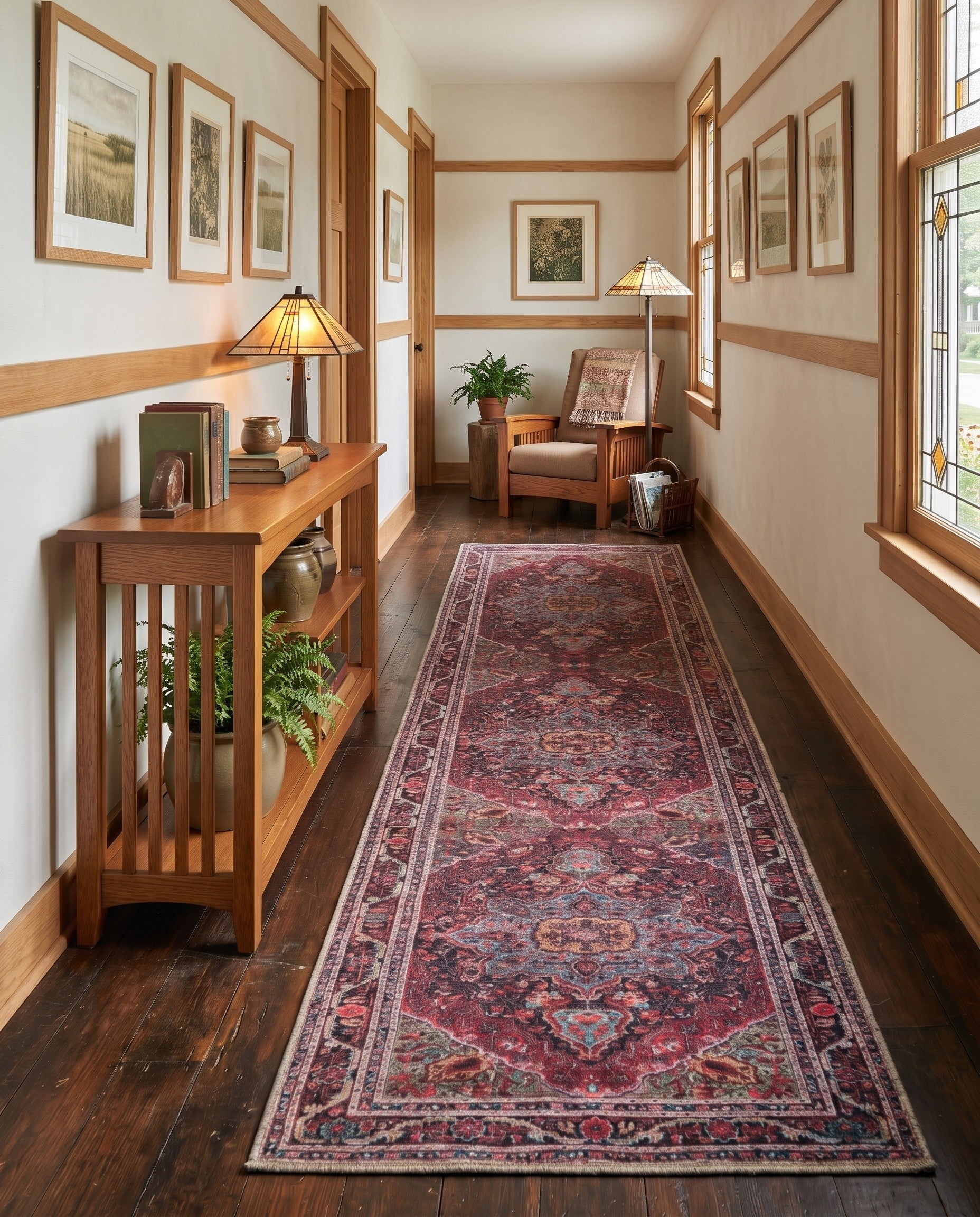 2' x 8' Washable Timeless Runner Rug
