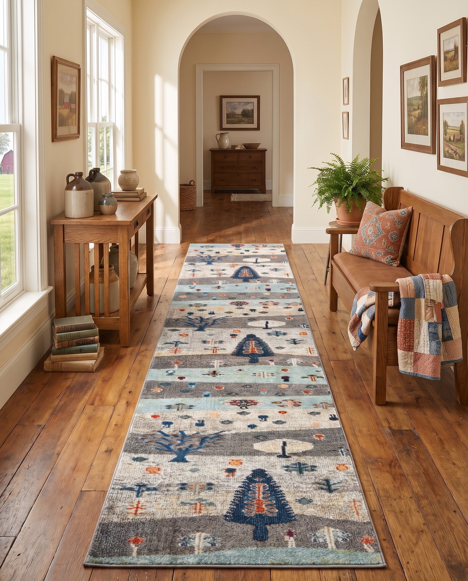 2' 7 x 12' Washable Vivid Runner Rug