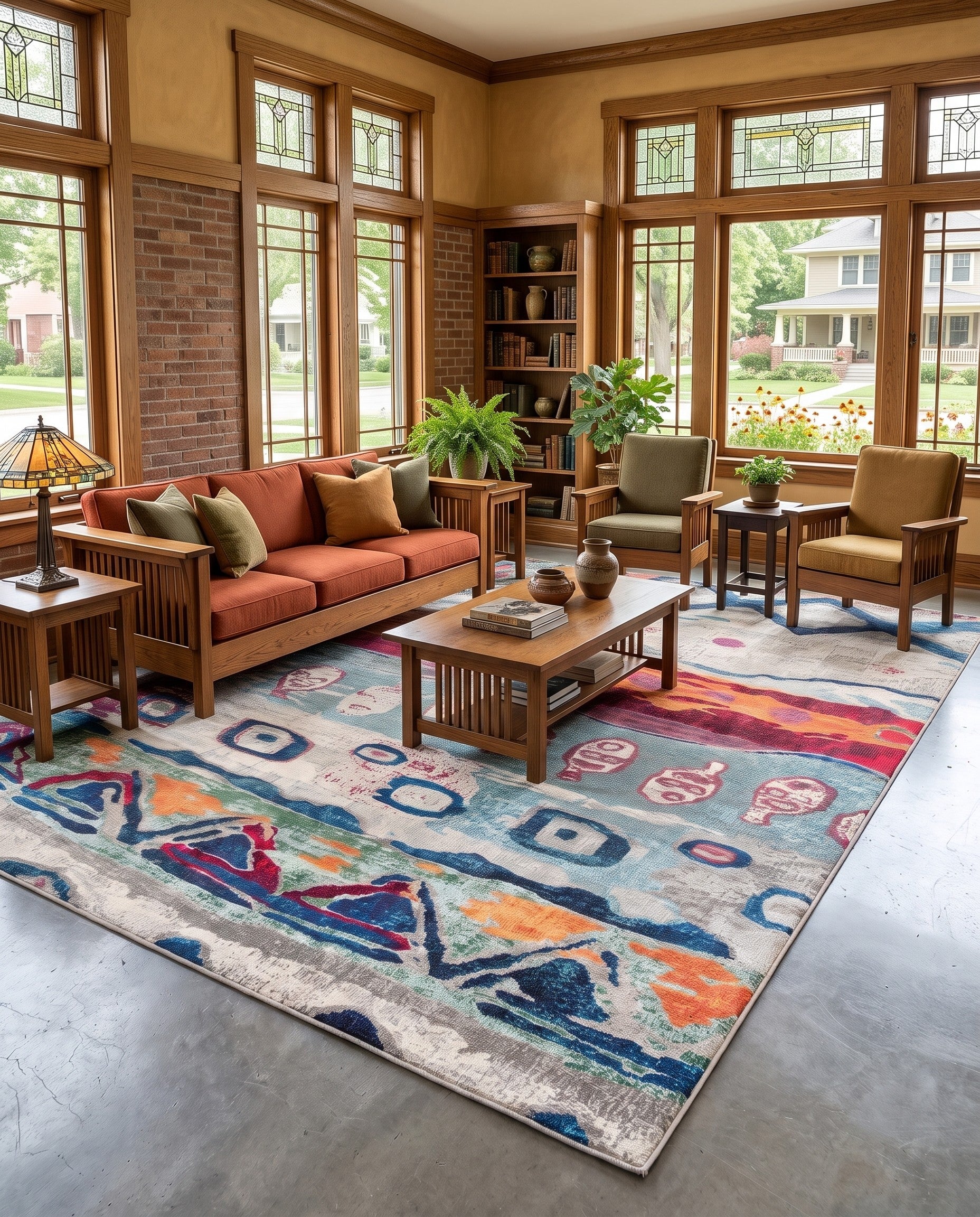 9' 10 x 14' Washable Vivid Rug