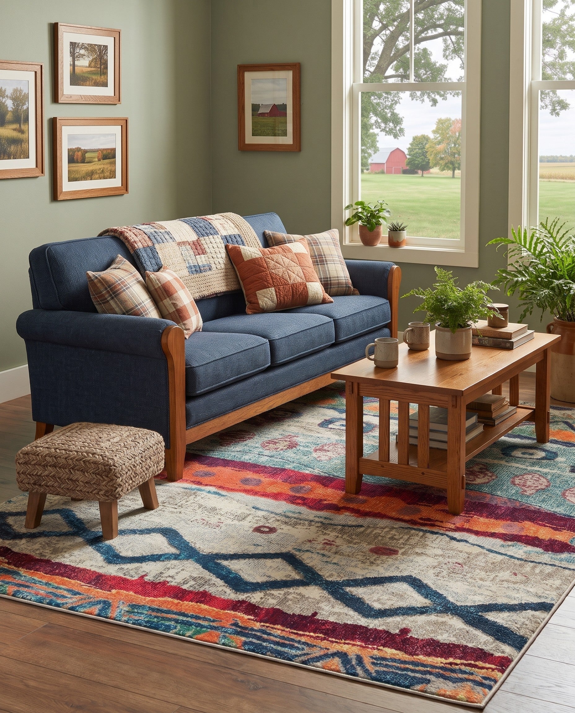 5' 3 x 8' Washable Vivid Rug