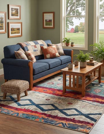 5' 3 x 8' Washable Vivid Rug