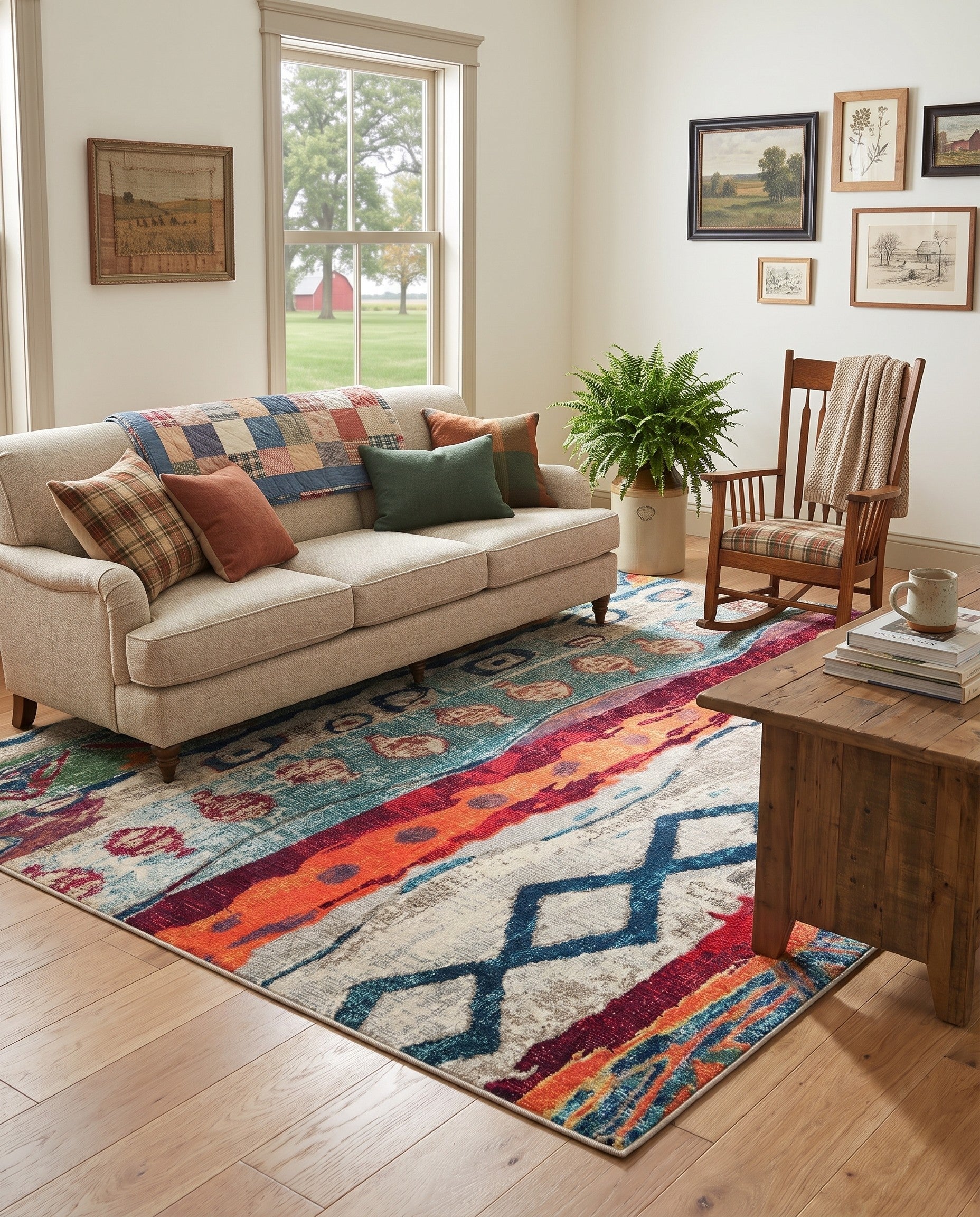 5' 3 x 8' Washable Vivid Rug
