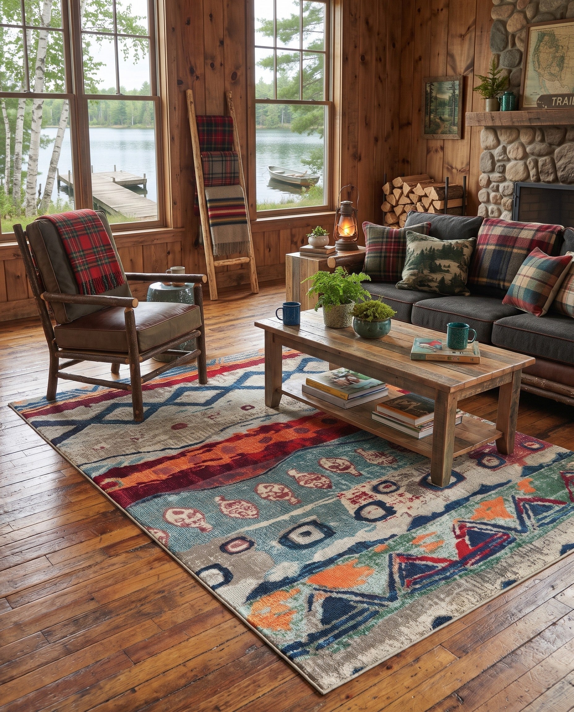 5' 3 x 8' Washable Vivid Rug