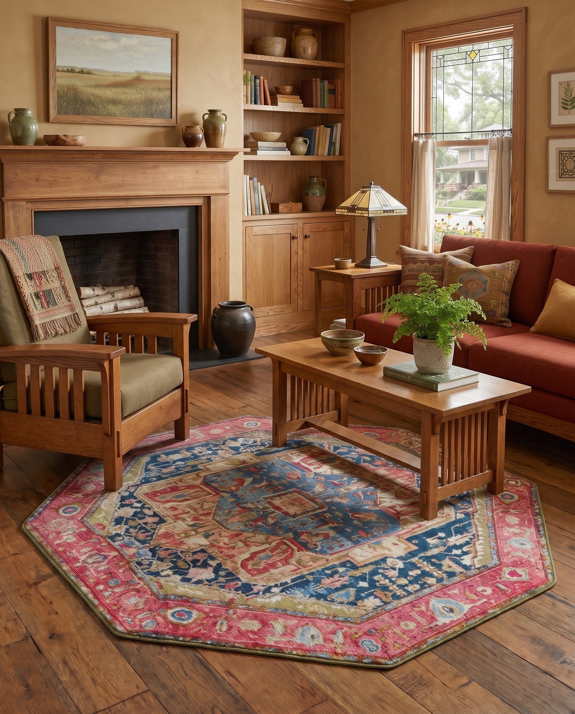 5' 3 x 5' 3 Easy-Clean Pemberton Traditional Indoor / Outdoor Octagon Rug