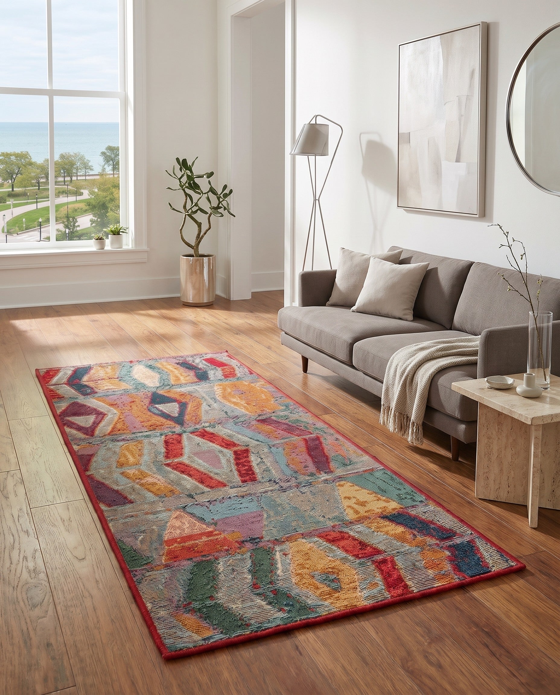 2' x 4' Easy-Clean Marlowe Modern Indoor / Outdoor Runner Rug