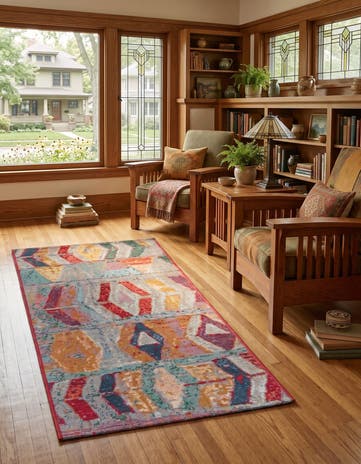 2' x 4' Easy-Clean Modern Indoor / Outdoor Runner Rug