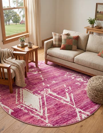 Jill Zarin Pink Uptown Carnegie Hill Round Rug
