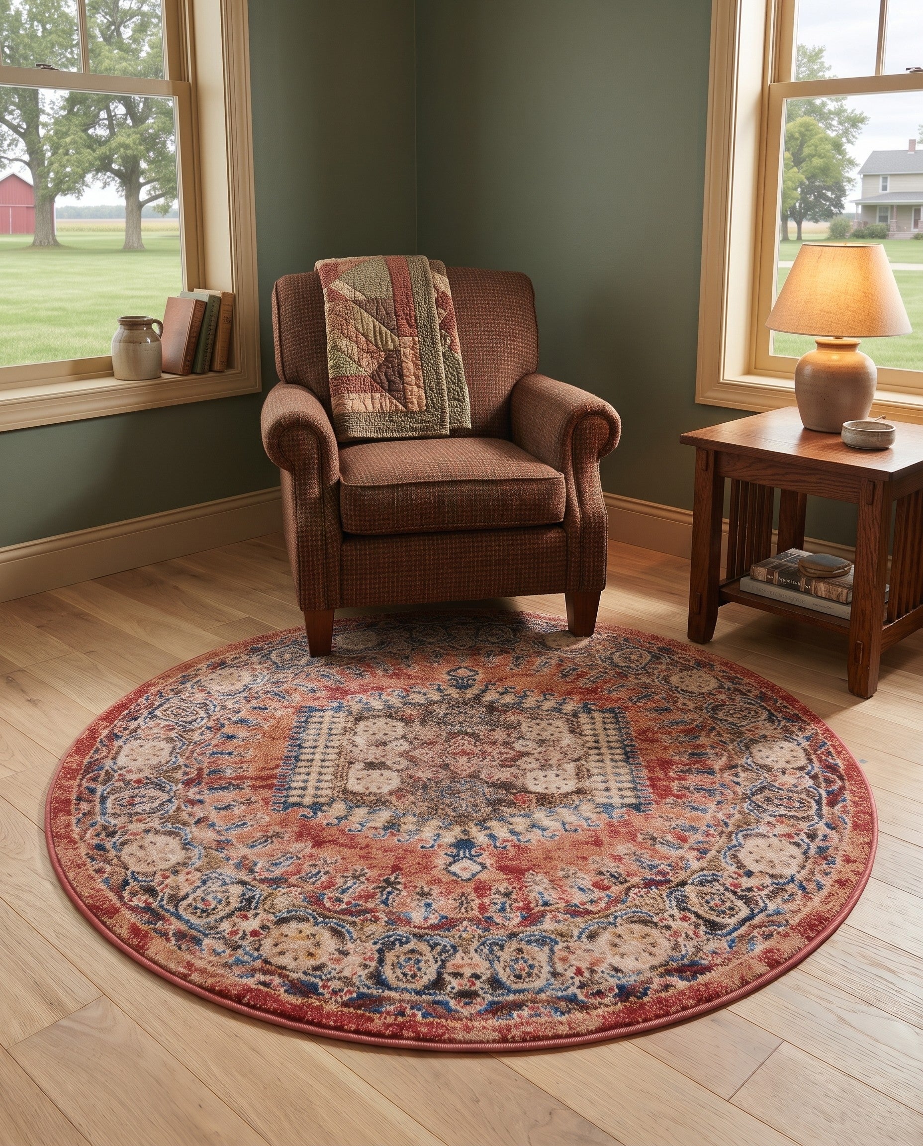Terracotta Eden Round Rug
