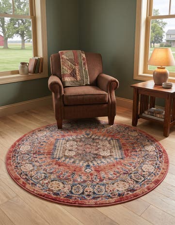 Terracotta Eden Round Rug