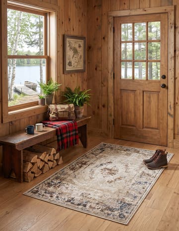 Blue and Cream Eliza Rug