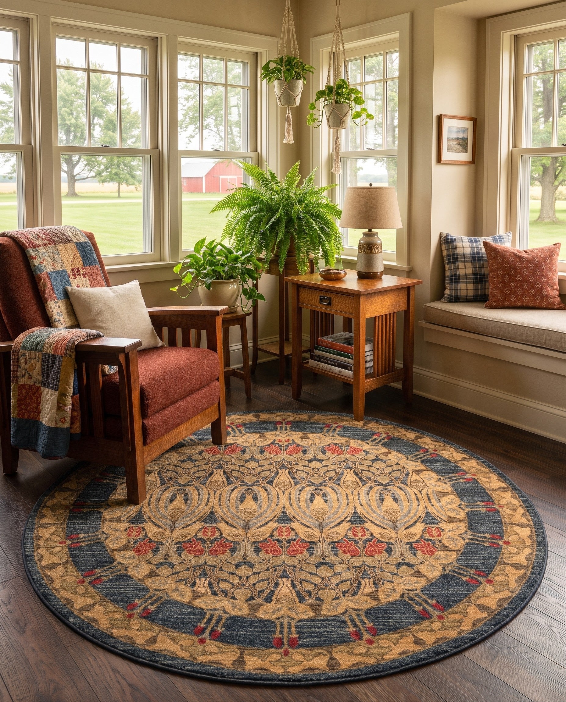 Navy Blue Chelsea Round Rug