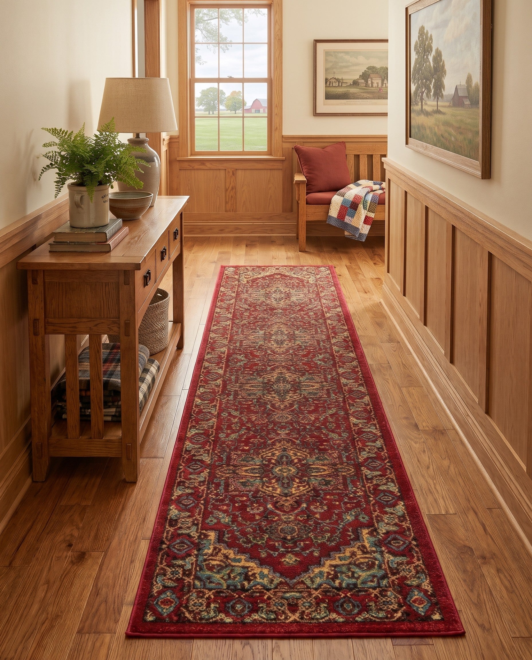 Red Sara Runner Rug