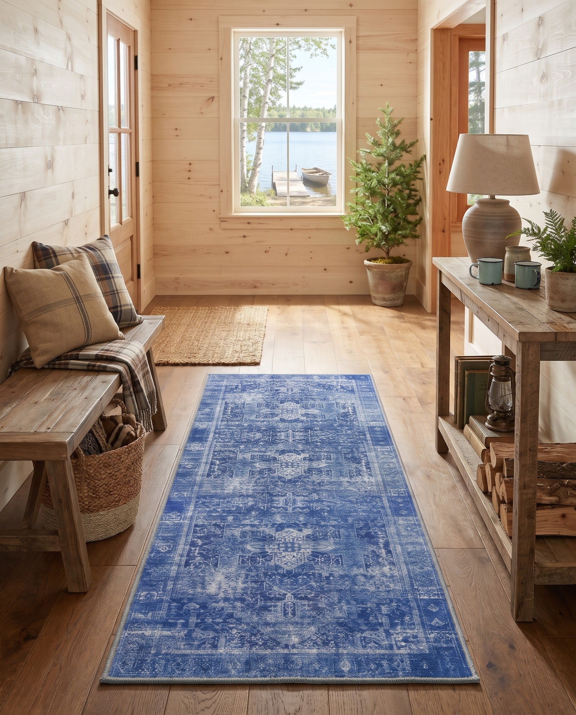 2' x 6' Washable Timeless Runner Rug