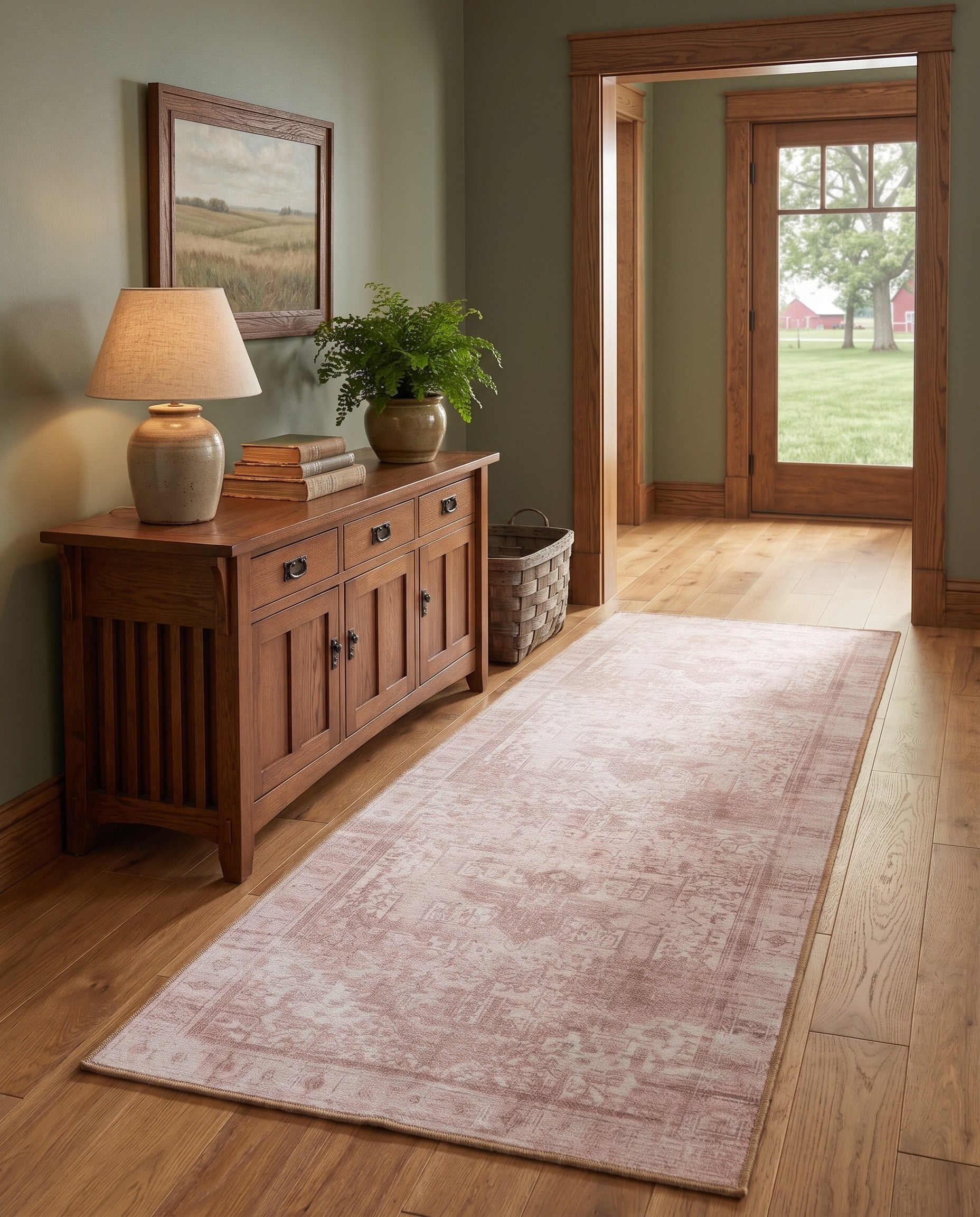 Beige Washable Timeless Runner Rug