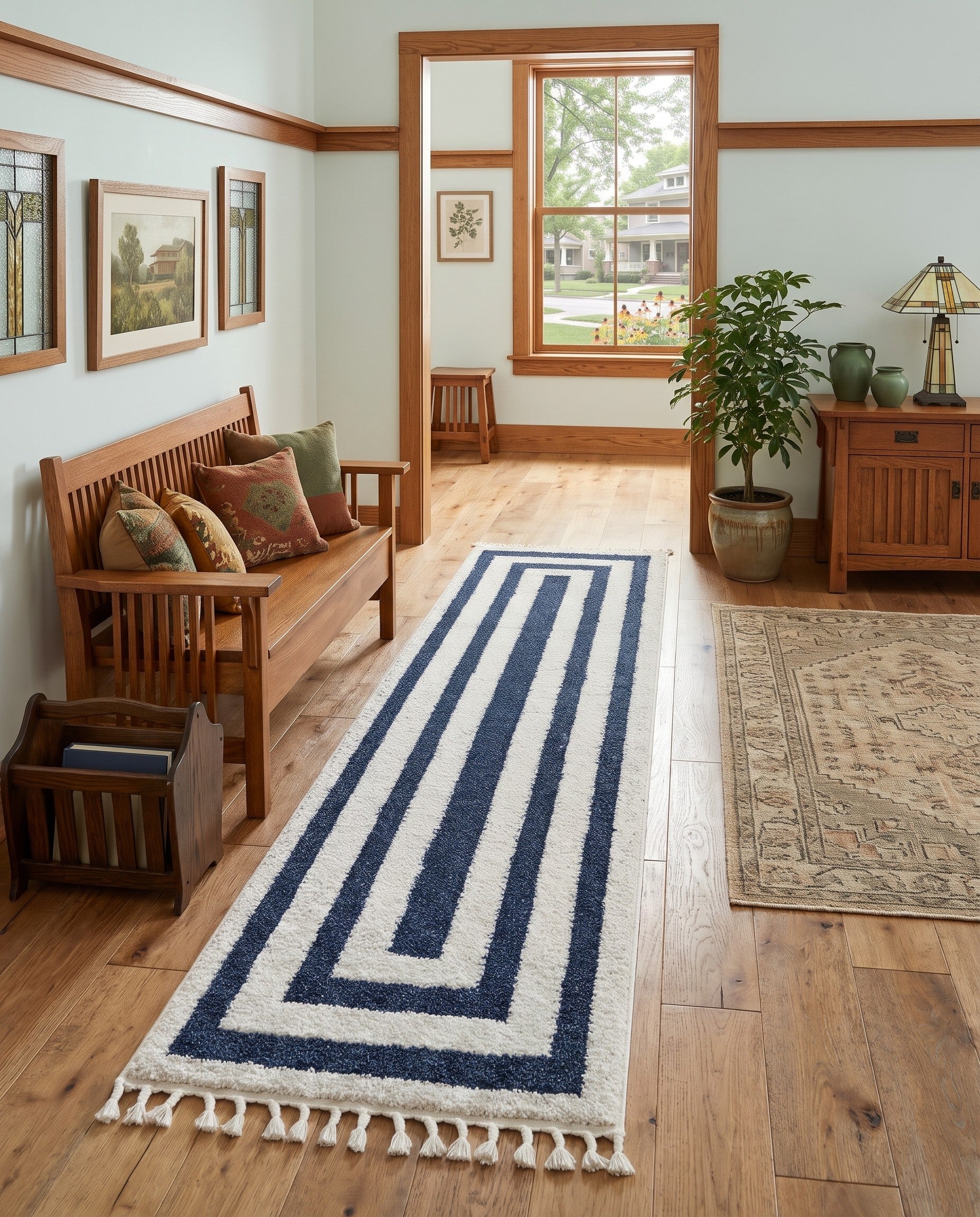 Blue Boho Runner Rug