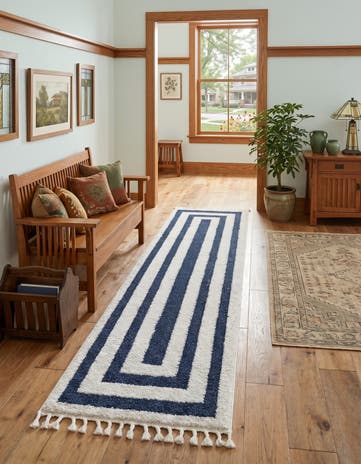 Blue Boho Runner Rug